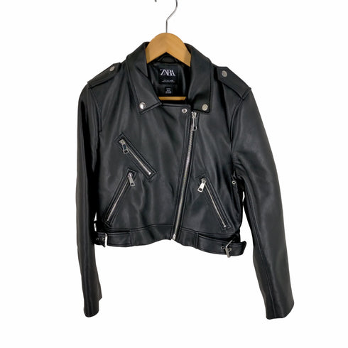ザラ ZARA フェイクレザーダブルライダースジャケット レディース JPN:L