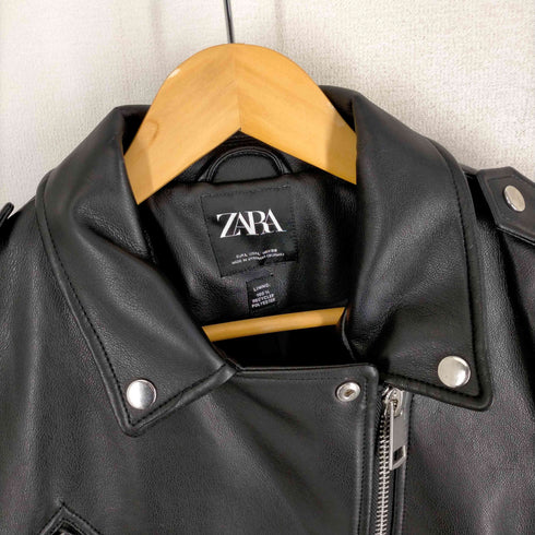 ザラ ZARA フェイクレザーダブルライダースジャケット レディース JPN:L