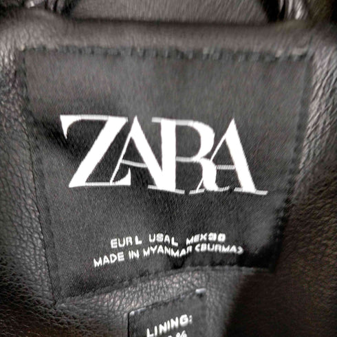 ザラ ZARA フェイクレザーダブルライダースジャケット レディース JPN:L