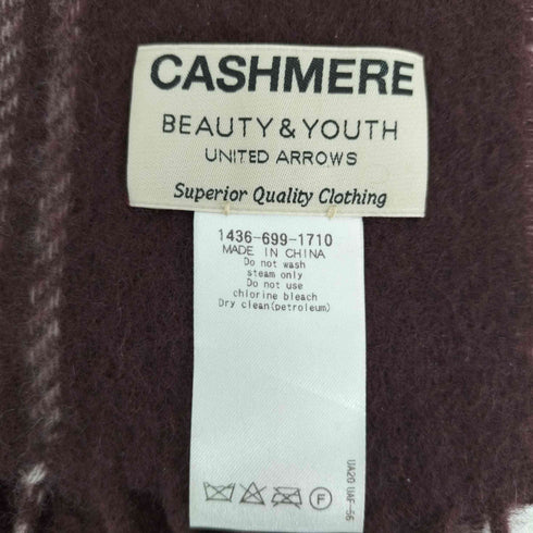 ビューティーアンドユースユナイテッドアローズ BEAUTY & YOUTH UNITED ARROWS CASHMERE カシミヤ ダブルフェイス チェック マフラー メンズ FREE