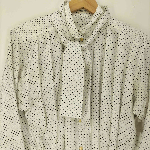 ハナエモリ HANAE MORI TOPS ドット L/S シャツ タイト スカート セットアップ レディース 胸囲79