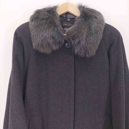 ベルタボーノ BELTA BUONO PURE CASHMIRE ファー付き カシミヤ 100% ステンカラー コート レディース 6