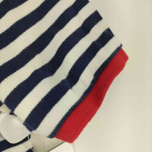 ポロバイラルフローレン Polo by RALPH LAUREN スモールポニー刺繍 トリコロールカラー ボーダーポロシャツ レディース import:M 12-14