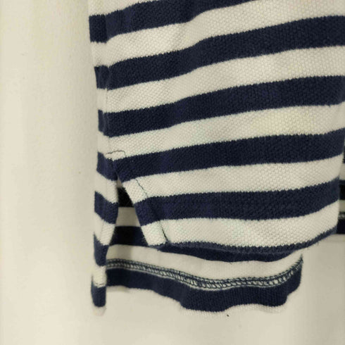 ポロバイラルフローレン Polo by RALPH LAUREN スモールポニー刺繍 トリコロールカラー ボーダーポロシャツ レディース import:M 12-14