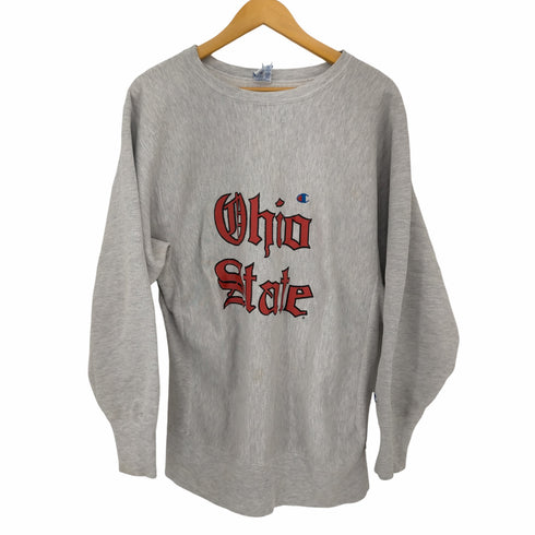 チャンピオン Champion 90S MADE IN USA REVERSE WEAVE OHIO STATE 目付き クルーネックスウェット 珍ピオン メンズ import:XL