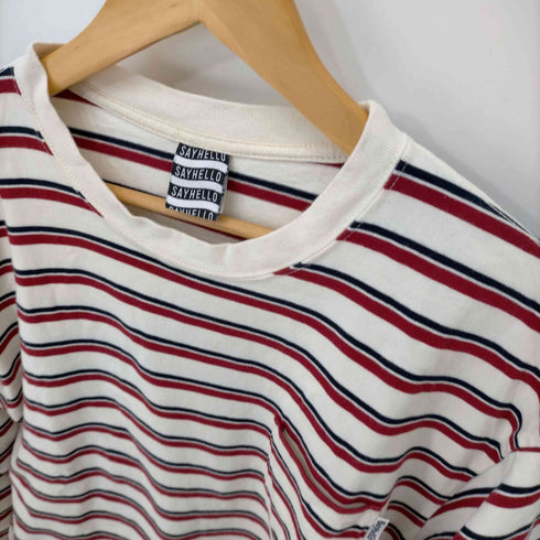 セイハロー SAY HELLO BORDER POCKET LONG SLEEVE TEE メンズ JPN:L