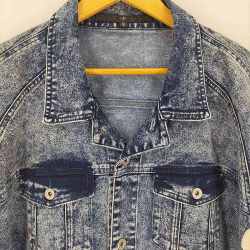 ノーアイディ NO ID. 17SS ストレッチ デニム ケミカル 加工 ルーズ Gジャン メンズ 2