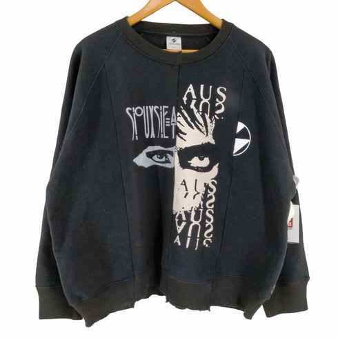 THE SALVAGES Reconstructed Eyes Raglan Crewneck Sweat メンズ import:XL