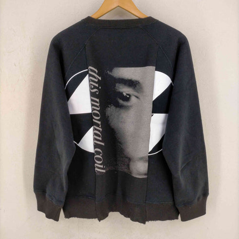 THE SALVAGES Reconstructed Eyes Raglan Crewneck Sweat メンズ import:XL