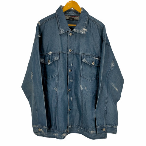 BACHI EXCHANGE ダメージ加工デニムジャケット MADE IN RUSSIA メンズ XXXL