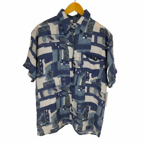 総柄シルク半袖シャツ メンズ