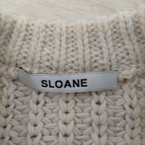 スローン SLOANE 3G畦編み コットン×アクリル クルーネック ニット レディース 1