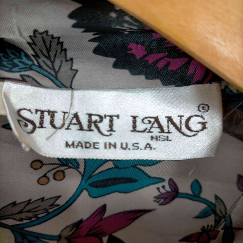スチュアートラング STUART LANG MADE IN USA フローラル柄シルクブラウス レディース US:10
