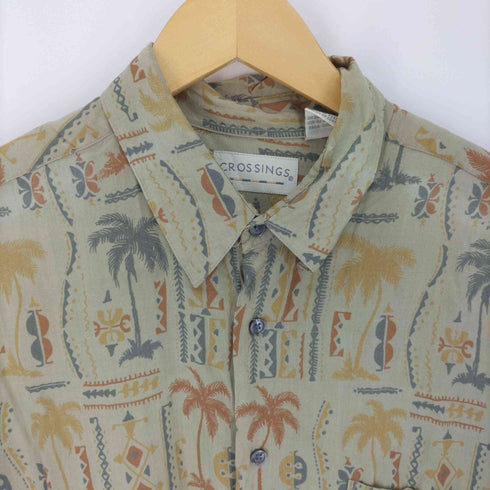 CROSSINGS 総柄 S/S レギュラーカラー シャツ メンズ import:L