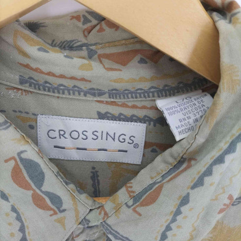 CROSSINGS 総柄 S/S レギュラーカラー シャツ メンズ import:L