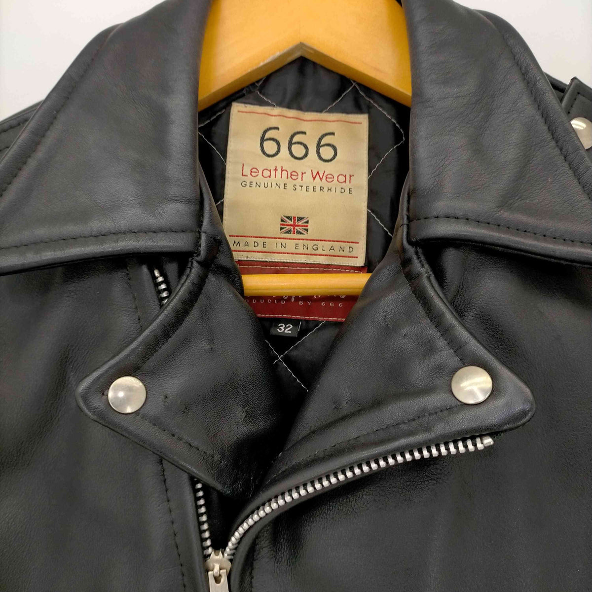 666 leather wear ダブルライダースジャケット 32 ストア