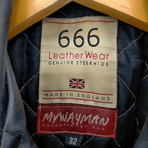 トリプルシックスレザーウェア 666 Leather Wear MY WAY MAN ライダースジャケット レディース 32