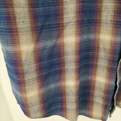 サッソン SASSON コットンレーヨン オープンカラーチェックS/Sシャツ メンズ import:XL