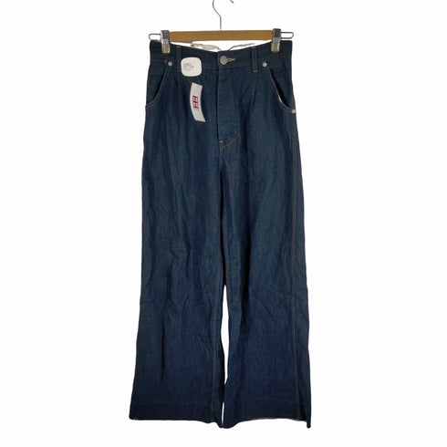 オーラ AURA シンチバック カットオフ加工 ボタンフライワイドデニムパンツ レディース 24