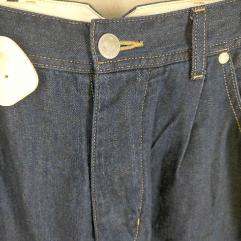 オーラ AURA シンチバック カットオフ加工 ボタンフライワイドデニムパンツ レディース 24