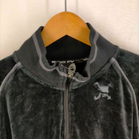 オークリー OAKLEY 00S スカル刺しゅう ベロア ハーフジップ ジャージートップス メンズ JPN:XL
