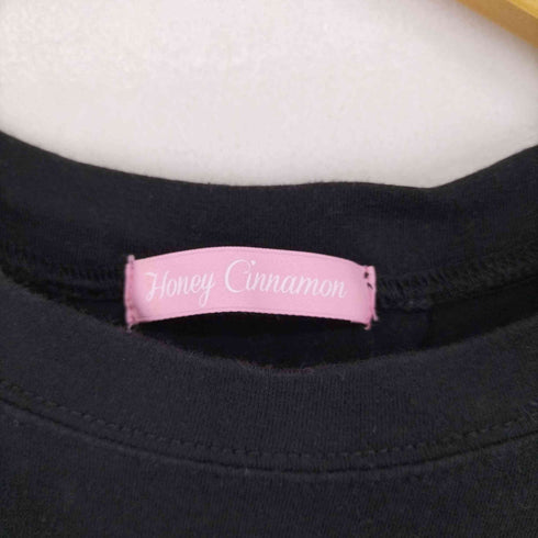 ハニー シナモン Honey Cinnamon バックリボン プリント クルーネックS/Sカットソー レディース