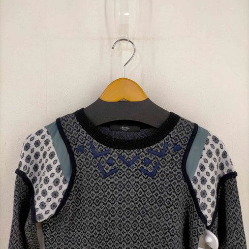 アナザーエディション Another Edition 刺繍デザイン 切替え ニット レディース