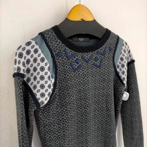 アナザーエディション Another Edition 刺繍デザイン 切替え ニット レディース