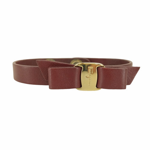サルヴァトーレフェラガモ Salvatore Ferragamo MADE IN ITALY ヴァラリボン レザーブレスレット レディース