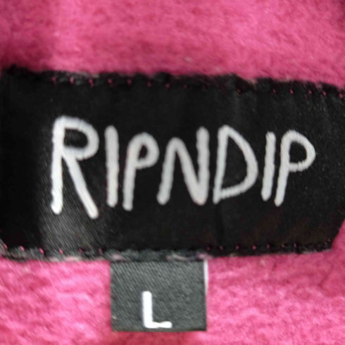 リップンディプ RIPNDIP ワンポイント刺繍バイカラーハーフジップフリースプルオーバー メンズ JPN:L