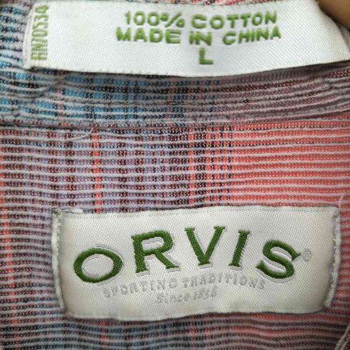 オービス ORVIS チェック柄 BD アシッドウォッシュ コーデュロイ シャツ メンズ JPN:L