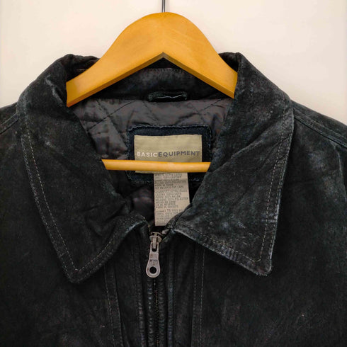 BASIC EQUIPMENT 90S 裏地キルティング ピグスキンレザージップアップブルゾン メンズ JPN:XL