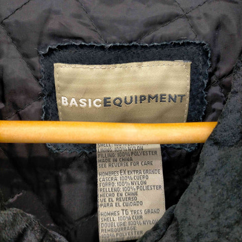BASIC EQUIPMENT 90S 裏地キルティング ピグスキンレザージップアップブルゾン メンズ JPN:XL