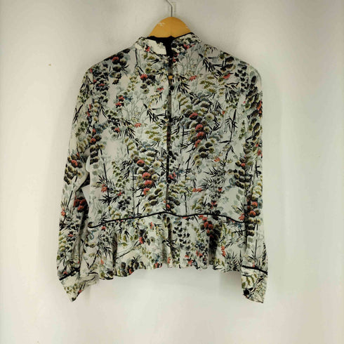 ザラ ZARA 花柄 バックボタン ブラウス レディース US S