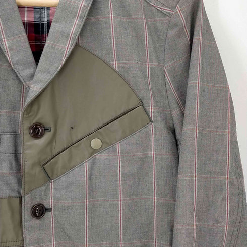 ジュンヤワタナベコムデギャルソンマン JUNYA WATANABE COMME des GARCONS MAN チェック柄切替3Bテーラードジャケット メンズ JPN:XS