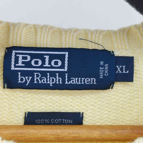 ポロバイラルフローレン Polo by RALPH LAUREN 90-00s スモールポニー刺繍 コットンニット メンズ import:XL