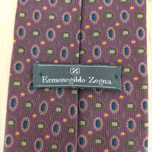 エルメネジルドゼニア ERMENEGILDO ZEGNA イタリア製 シルク100 総柄ネクタイ メンズ