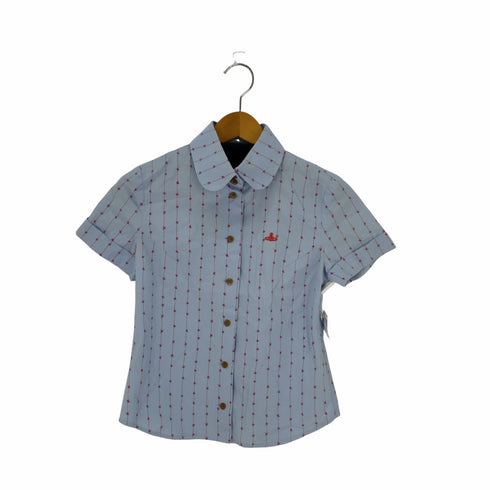 ヴィヴィアンウエストウッドレッドレーベル Vivienne Westwood RED LABEL オーブボタン S/Sシャツ オーブストライプ レディース JPN:2