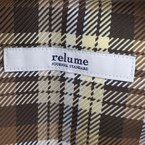 ジャーナルスタンダードレリューム JOURNAL STANDARD relume ポリエステル チェック柄 ノーカラーコート レディース FREE