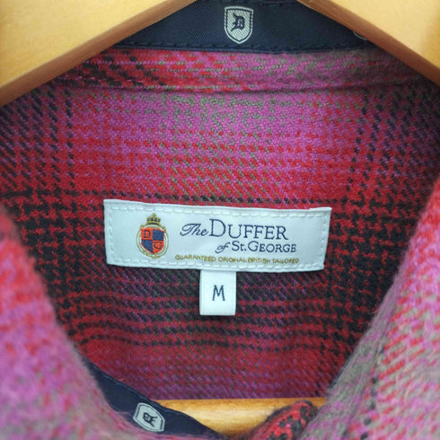 ザダファーオブセントジョージ The DUFFER of ST.GEORGE ロゴ チェーン刺繍 ヘビー フランネル チェック L/S ウエスタン シャツ メンズ import:M