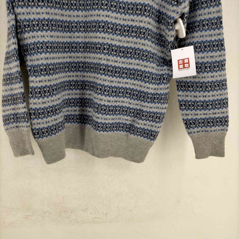 ホームスパン homspun 総柄 クルーネックニット レディース FREE
