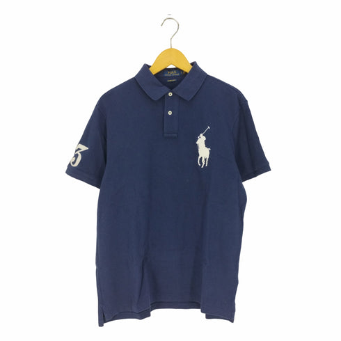 ポロラルフローレン POLO RALPH LAUREN CUSTOM SLIM FIT 鹿の子 ビッグポニー刺繍 ポロシャツ メンズ import:L