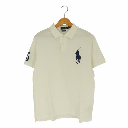 ポロラルフローレン POLO RALPH LAUREN CUSTOM SLIM FIT 鹿の子 ビッグポニー刺繍 ポロシャツ メンズ import:L