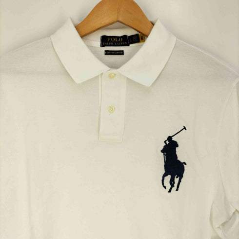 ポロラルフローレン POLO RALPH LAUREN CUSTOM SLIM FIT 鹿の子 ビッグポニー刺繍 ポロシャツ メンズ import:L