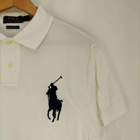 ポロラルフローレン POLO RALPH LAUREN CUSTOM SLIM FIT 鹿の子 ビッグポニー刺繍 ポロシャツ メンズ import:L