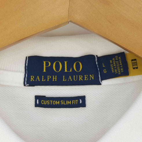 ポロラルフローレン POLO RALPH LAUREN CUSTOM SLIM FIT 鹿の子 ビッグポニー刺繍 ポロシャツ メンズ import:L