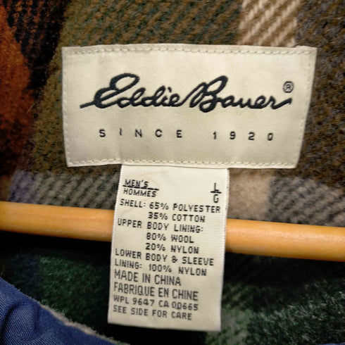 エディーバウアー Eddie Bauer 90S 白タグ 裏地チェック柄ウールライナー マウンテンパーカー メンズ import:L
