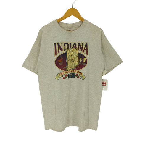 00S FRUIT OF THE LOOMボディ INDIANA クラックプリント S/S Tシャツ メンズ import:XL