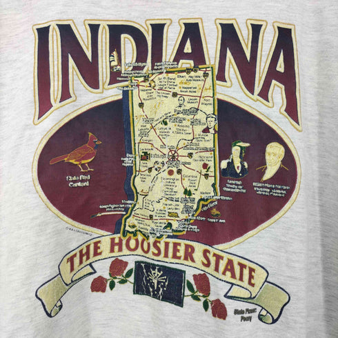 00S FRUIT OF THE LOOMボディ INDIANA クラックプリント S/S Tシャツ メンズ import:XL