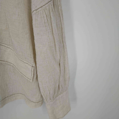 ザラ ZARA 楊柳コットンリネンブラウス レディース import:M